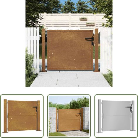 vidaXL Portail en acier corten - Portail de jardin 100x75 cm en acier Corten (1/5)