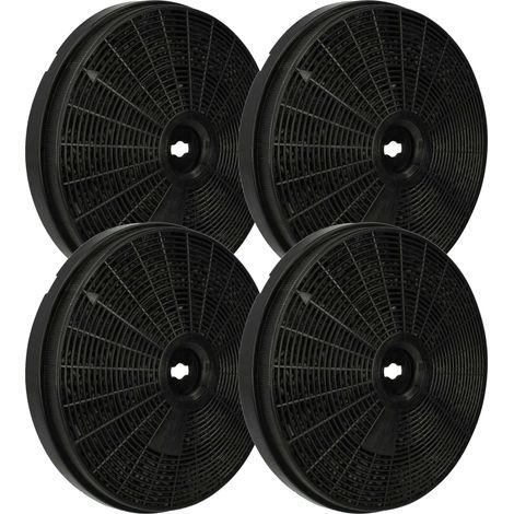 vhbw 4x filtro a carboni attivi compatibile con Elica BADIA 09 GRX/F/50 208175146604 cappe aspiranti - 20 cm