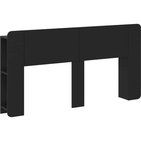Maison Exclusive - Testata del letto con archiviazione Nero Legno ingegnerizzato (1/5)