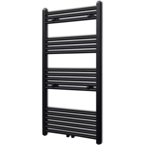 Radiador toallero de baño recto negro 600 x 1160 mm vidaXL