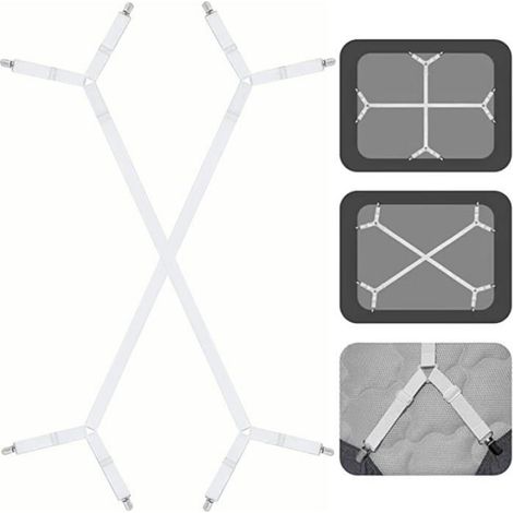 2 Pièces Réglable Élastiques Triangle Sangles,Tendeur Drap Housse Lit Drap Réglable,Réglable Bretelles Sangle Pour Matelas,Pour À (1/5)
