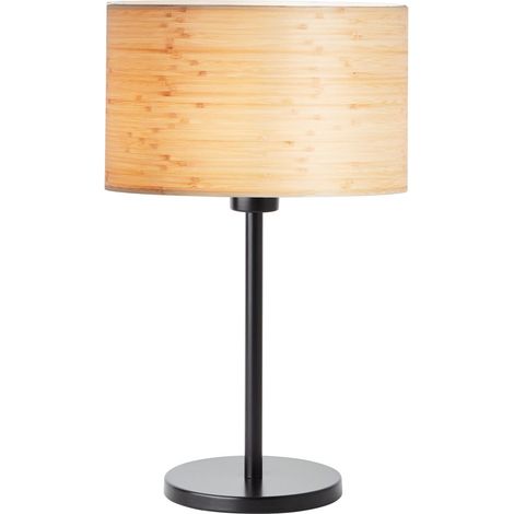 BRILLIANT Lampe, Romm Tischleuchte holz hell/schwarz, 1x A60, E27, 52W, Mit Schnurzwischenschalter