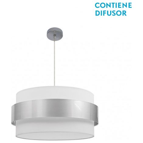 Suspension Bremen Chrome/Blanc-Argent 3xE27 (Ø50cm)
