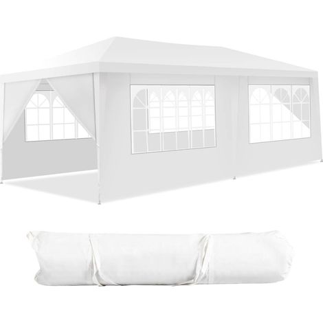 Tente Barnum, avec Parois latérales Amovibles, Tente d'Extérieur Protection UV, Tonnelle de Jardin, pour Fête, Événements, Camping (3x6m, 6 parois latéraux)