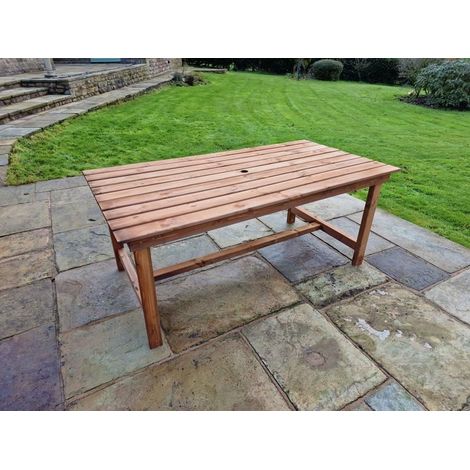 Valley Table - Timber - L92 x W180 x H75 cm - Garden Furniture - Flat Pack - Minimal Assembly Required (1/3)