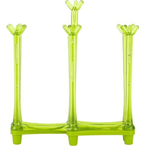 Soporte de pared para tazas con bandeja antigoteo para vasos, tazas y copas (verde, 7 compartimentos, PP, H: 20 cm) – Almacenamiento rápido y eficiente para el hogar y la cafetería. (1/5)