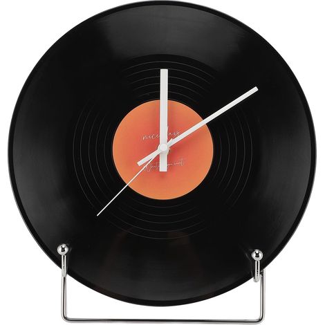 Horloge Murale à Disque de 12 Pouces, Horloge Non Réfléchissante élégante pour la Décoration du Salon et de L'école, Matériau ABS (Orange)