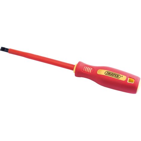 Draper 46526 Fully Insulated Plain Slot Screwdriver, 8 x 150mm (Sold Loose) (1/5)