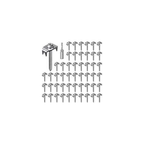 Lot de 50 clous de clôture réutilisables en acier inoxydable pour treillis métallique et clôture tissée, fixations de clôture avec fixateur de fil (1/5)