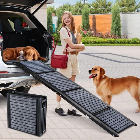 Hunderampe Auto Klappbar 170cm, Rutschfest mit Teppich, bis 110kg, für Hunde (1/5)