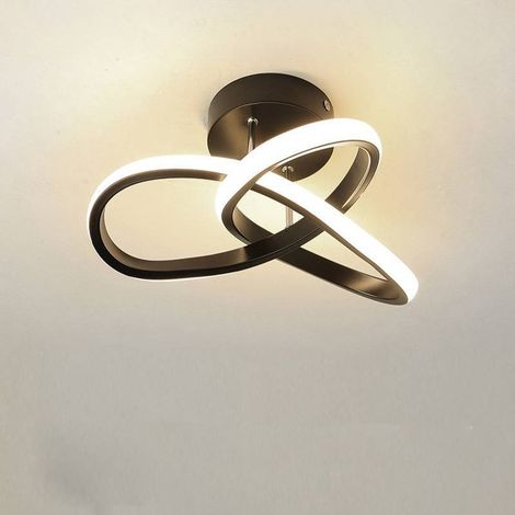 Toolight 22 W 2500 lm Moderne LED-Deckenleuchte, Kleeblattform, schwarze Deckenlampe für Flur, Küche, Bad, Schlafzimmer, Wohnzimmer, Kaltweiß 6500 K, Durchmesser 25 cm (1/5)