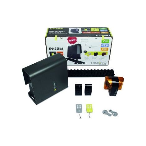 Kit de motorisation pour portail coulissant LN432KM – Charge max 300 kg – Longueur max 5 m – Technologie Bus câblage 2 fils – Moovo