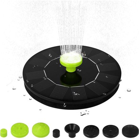 6V 1W Solar-Gartenbrunnenpumpe mit 5 Düsen, freistehende bürstenlose Wasserpumpe für Schwimmbäder, Teiche, Gärten und Terrassen (1/5)