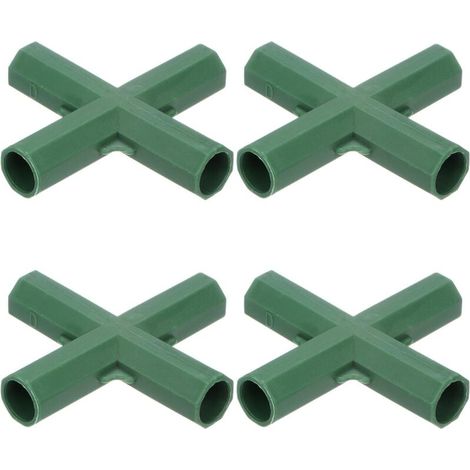 12 pièces raccords de serre 16 mm, connecteurs à 4 voies pour tubes, idéaux pour treillis de vigne/auvents/tuteurs de jardin, accessoires pour serre