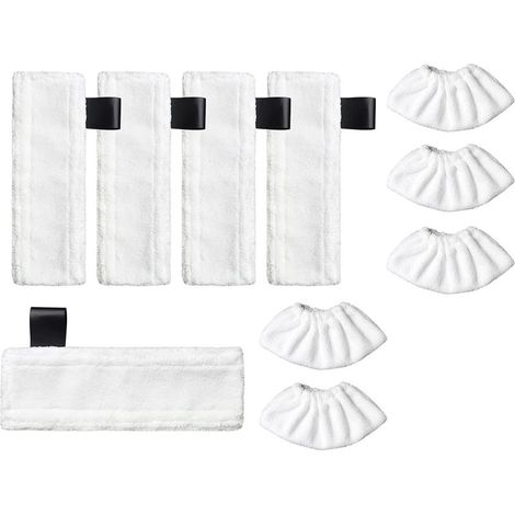 Packung mit 10 Ersatztüchern und -pads für Kärcher EasyFix Dampfreiniger – Kompatibles Zubehör SC2, SC3, SC4, SC5 (5 Tücher und 5 Bezüge) (1/4)