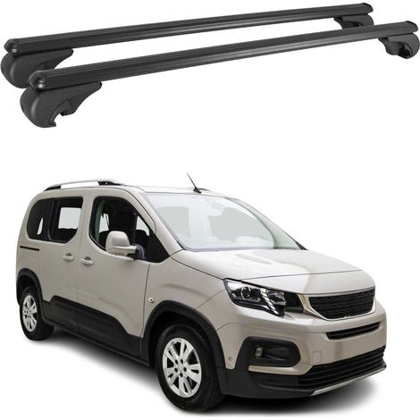 OMAC Aluminium Dachträger Querträger für Peugeot Rifter 2018-2026 – TÜV / DIN 75302:2018 – Abschließbar – Max. 75 kg – 2 Stangen Schwarz (1/5)