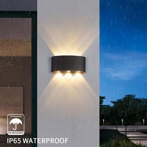 Applique Led Luce Naturale 4000k Lampada 16 W 6 Cob Da Parete Ip65 Nero (1/4)