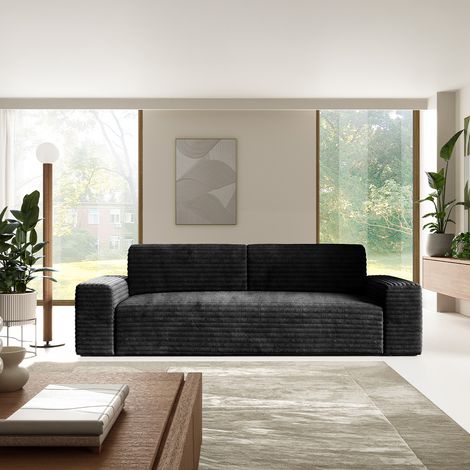 3-Sitzer-Sofa mit Bettkasten Fabio Schwarz