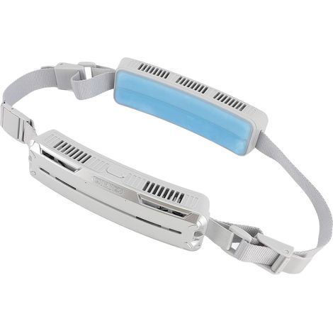 Ventilateur de Taille, Ventilateur Corporel Portable en ABS avec Gel Rafraîchissant, Mains Libres Rechargeable 5000 MAh, Ceinture Réglable pour le Travail en Plein Air, les Voyages, le (Gris (1/5)