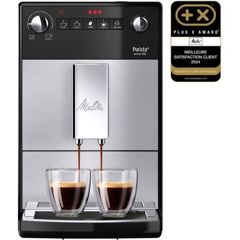 MELITTA F230-101 - Machine a cafe Purista - Expresso Automatique avec broyeur a grains - 1450W - Reservoir deau 1,2L - Argent (1/5)