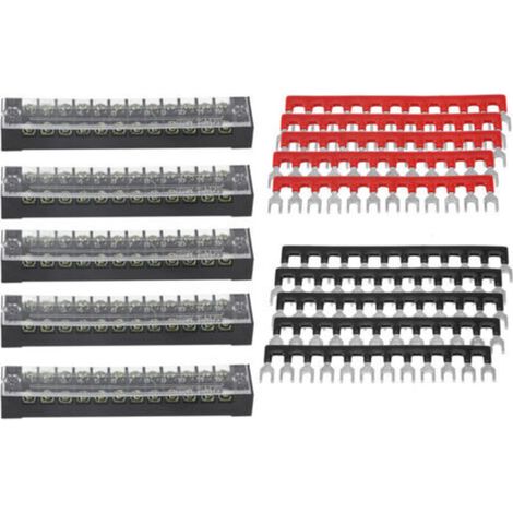 Bloc de distribution de câbles, bornier à vis robuste à double rangée, facile à installer, pour appareils électroménagers (1/5)