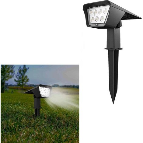 Faretto 7 Led Luce Bianca Picchetto Da Terra Pannello Solare Lampada A Muro Ip65 (1/4)