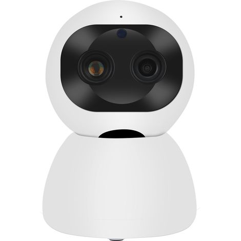 Caméra PTZ Wifi 1080p à double objectif avec détection de mouvement, audio bidirectionnel, vision nocturne infrarouge, prise 100-240 V. (1/5)