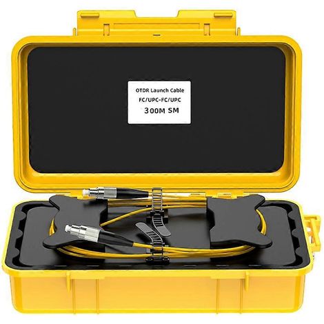 Boîtier de lancement OTDR à fibre optique 300 m, anneau à fibre optique, boîtier de transmission OTDR, éliminateur de zone morte FC/UPC-FC/UPC (1/5)