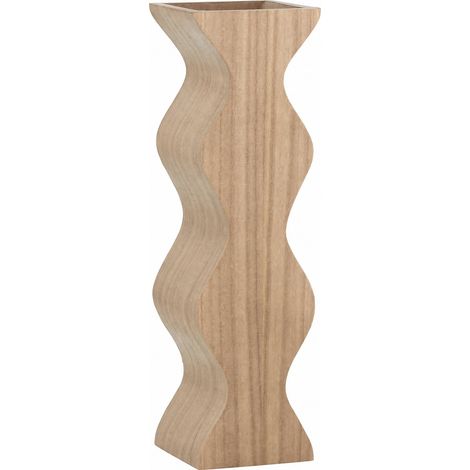 Vase en bois mdf finition claire ondulée - naturel (1/5)