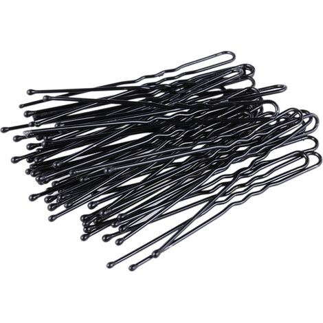 300 horquillas negras en forma de U, antideslizantes y finas, para mujer. (1/5)