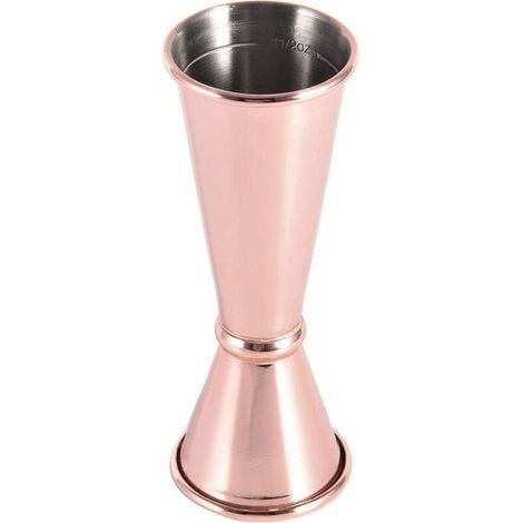 Doseur Cocktail 1oz/2oz, Cocktail Jigger Japonais Style Double Doseur de Liqueur, Acier Inoxydable(Or rose) (1/5)