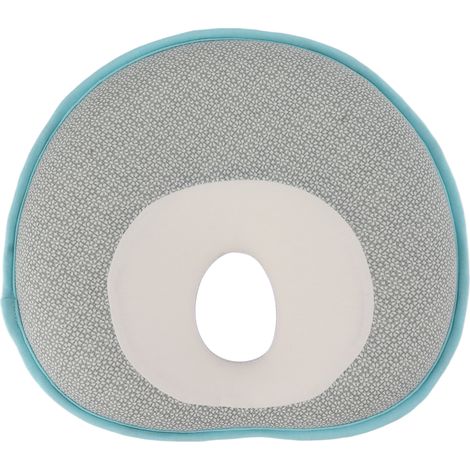Oreiller bébé anti-plat tête, répartition pression, centre creux, doux et résilient, nouveau-né, sommeil, bleu (1/5)