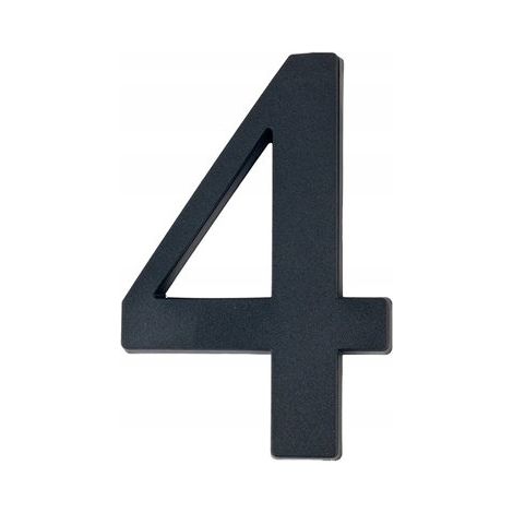 Numero civico 4 nero 19 cm
