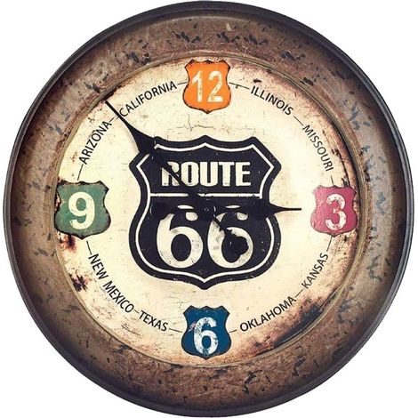 Horloge ronde route 66 - 52 cm
