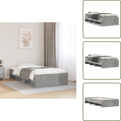 vidaXL Estructura de cama madera de ingeniería gris Sonoma 90x200 cm (1/5)