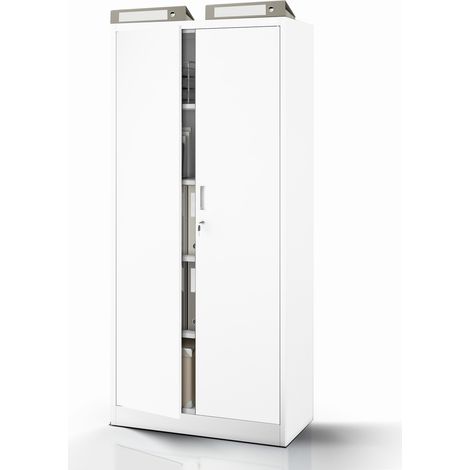 Metallschrank für Sozialräume JAN Compact 1750 x 800 x 400 mm, weiß