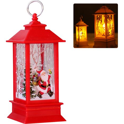 de Noël vintage à LED à suspendre représentant le Père Noël