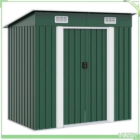 Abri de jardin - FAFEICY - 42908 - Acier galvanisé - 190 x 124 x 181 cm - Doubles portes coulissantes (1/5)
