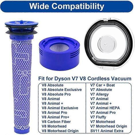 Couvercle de bac à poussière et filtres de rechange pour aspirateur balai sans fil Cleane V7 V8 Animal Absolute (1/5)