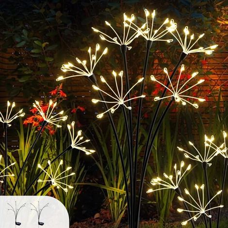 Lampes solaires de jardin. lot de 2. tubes en acier inoxydable. double couche. étoiles et lune. avec LED. étanches IP65. idéales pour pelouses. trottoirs. terrasses. balcons et décorations paysagères. (1/4)