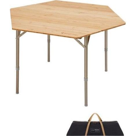 King Camp Tavolo da Campeggio Pieghevole Bambù 100 cm