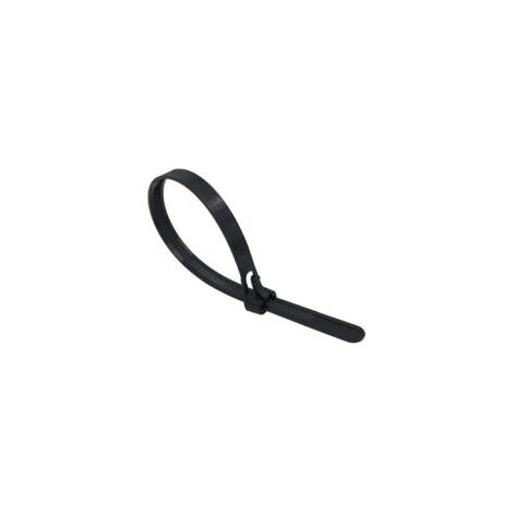 Wiederverwendbare Kabelbinder aus Kunststoff, 5 mm x 200 mm, wiederverwendbare Kabelbinder, Nylon-Kabelbinder, 150 mm Kabelbinder, Schwarz, 100er-Packung – Crezuo