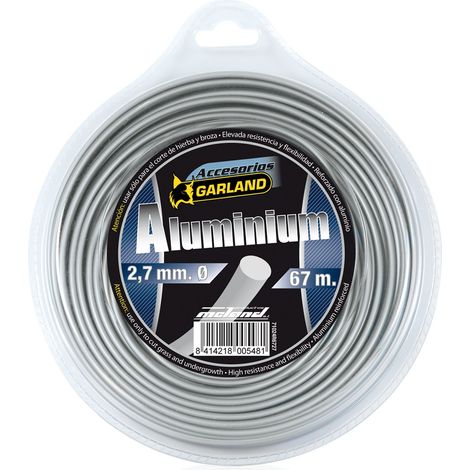 GARLAND HILO DESBROZADORA ALUMINIO REDONDO ROLLO 2,7 mm.67 M.