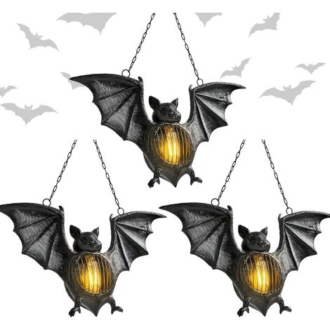 Halloween Fledermaus Lichter 3 stücke LED Laternen Prossibles für Party Outdoor Scary Bat Dekoration Wand Lampe für Spukhaus Hohe (1/5)