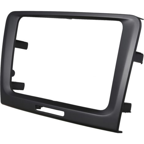 Schwarzer 2-DIN-DVD-Autoradio-Einbaurahmen für Skoda Superb (2009-2014), Maße: 220 x 130 x 210 mm.