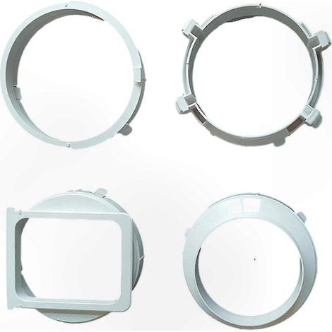 Kit de tuyau d'évacuation pour climatiseur portable avec 5 adaptateurs pour une ventilation pratique. connecteur D4 - 15 cm. (1/5)