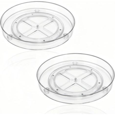 2 Stück 360° drehbares Gewürzregal, drehbare Kühlschrankablage, transparente drehbare Gewürzablage, 235 cm Durchmesser, zur Aufbewahrung von Kosmetikartikeln, Gewürzen und kleinen Küchenutensilien (1/5)