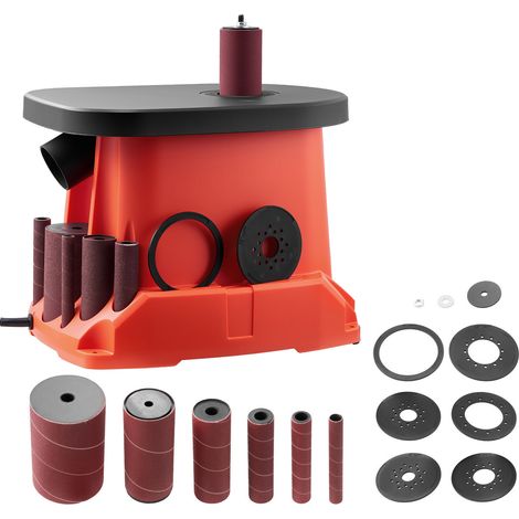 Mophorn Levigatrice a mandrino oscillante da banco, velocità di 2000 giri/min, corsa di 16 mm, con 6 manicotti di dimensioni 12,7-76,2 mm e piano in ghisa di 397 x 295 mm