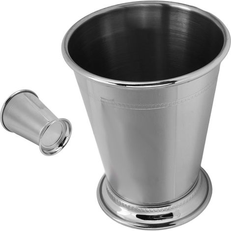 Julep-Minzglas aus Edelstahl, Metallbecher für Mojito-Cocktails, klassischer Silberbecher. (1/5)