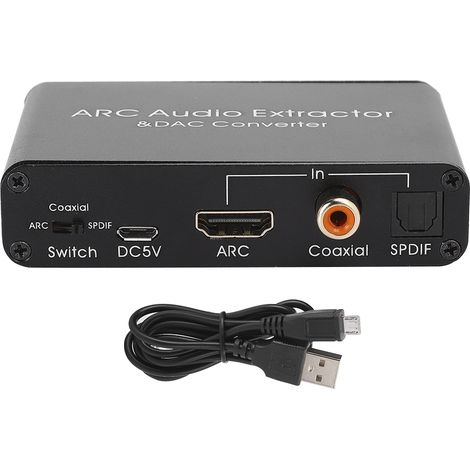 Décodeur audio HDMI, sortie analogique, fibre optique coaxiale vers RCA 3,5 mm